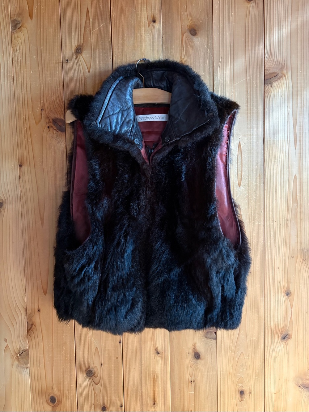 Vintage New Zealand Possum Fur Leather Vest